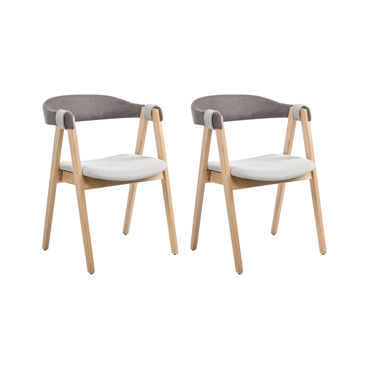 Zestaw 2 krzeseł do jadalni DAY Jasny brąz/ beżowoszary