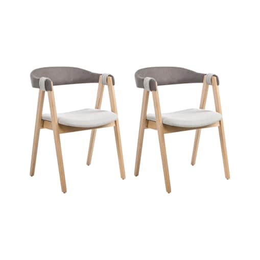 Zestaw 2 krzeseł do jadalni DAY Jasny brąz/ beżowoszary