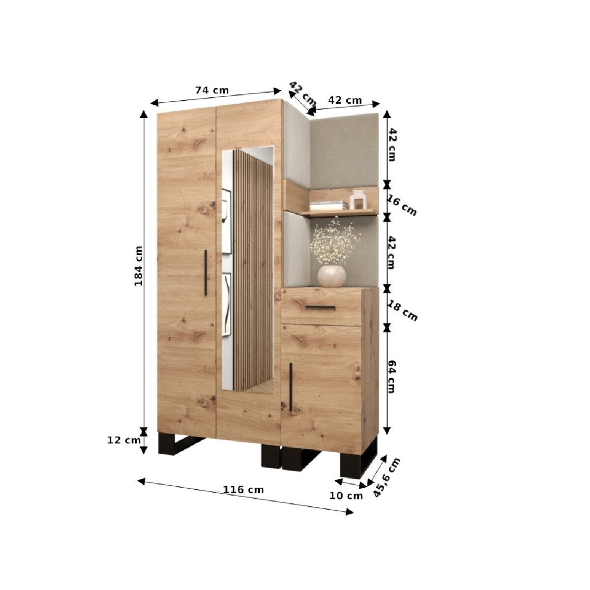 Garderoba do przedpokoju Abiks ARTIN 16 artisan+manila18