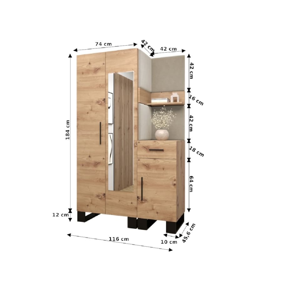 Garderoba do przedpokoju Abiks ARTIN 16 artisan+manila18