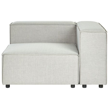 Narożnik modułowy 2-osobowy lniany prawostronny szary APRICA