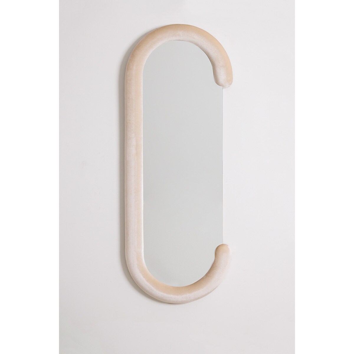 Owalne lustro ścienne z aksamitu 60x160 cm Jasnon