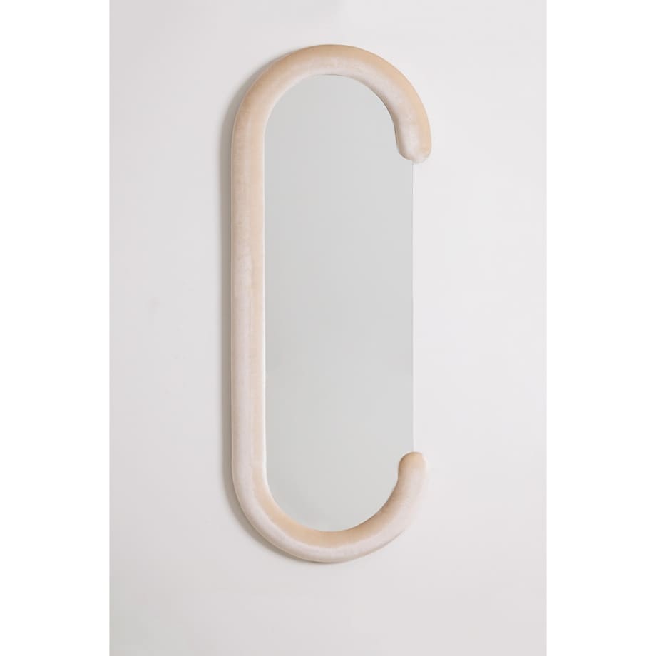 Owalne lustro ścienne z aksamitu 60x160 cm Jasnon