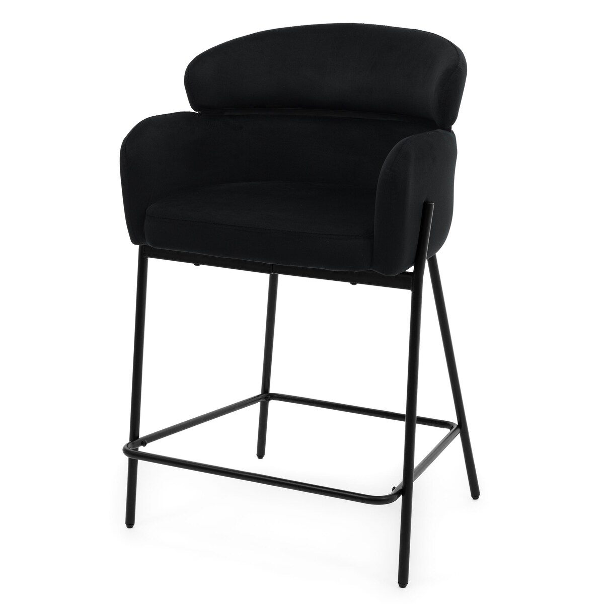 Hoker tapicerowany welurowy do salonu BOLZANO czarny