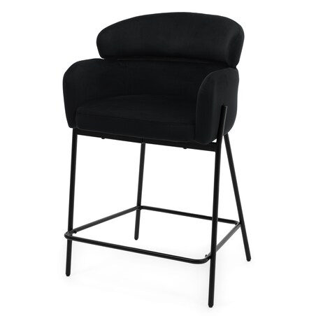 Hoker tapicerowany welurowy do salonu BOLZANO czarny