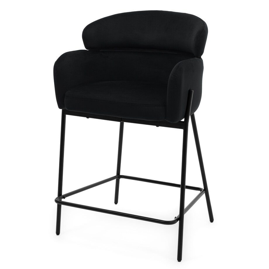 Hoker tapicerowany welurowy do salonu BOLZANO czarny