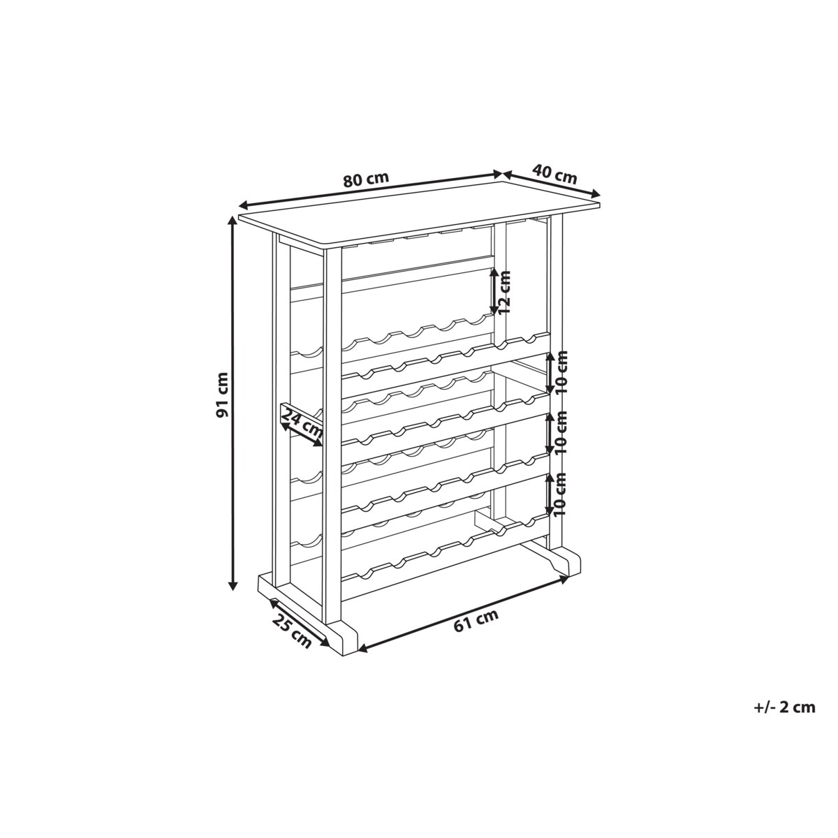 Stojak na wino ROWLEY 91 cm Ciemnobrązowy