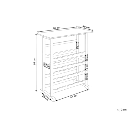 Stojak na wino ROWLEY 91 cm Ciemnobrązowy