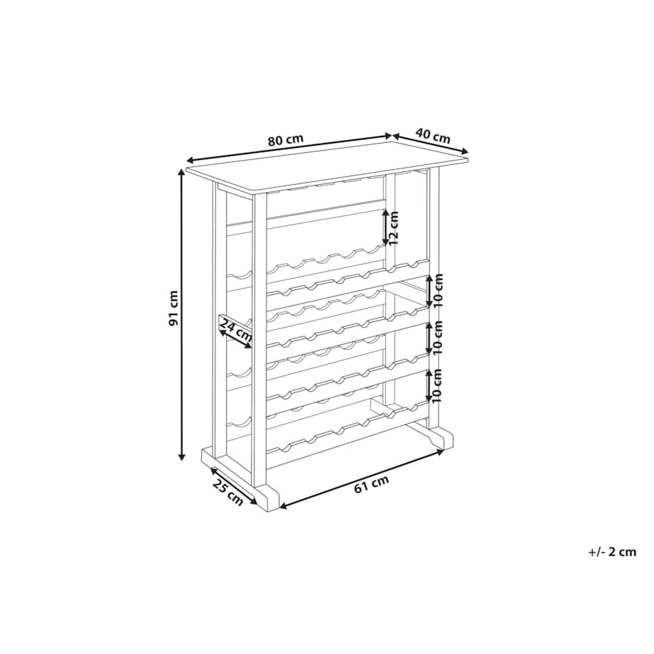 Stojak na wino ROWLEY 91 cm Ciemnobrązowy
