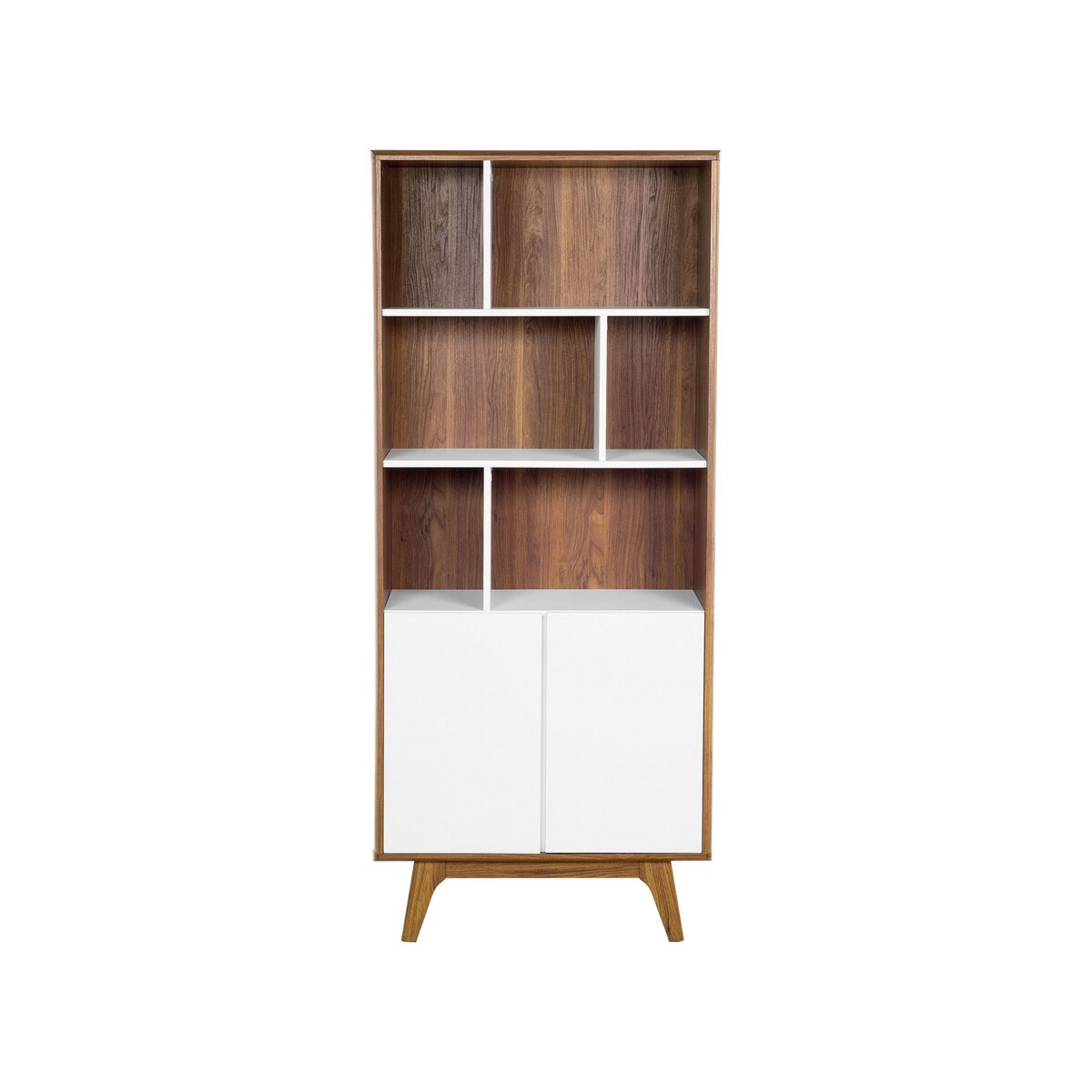 Regał ciemne drewno z białym COLUMBUS