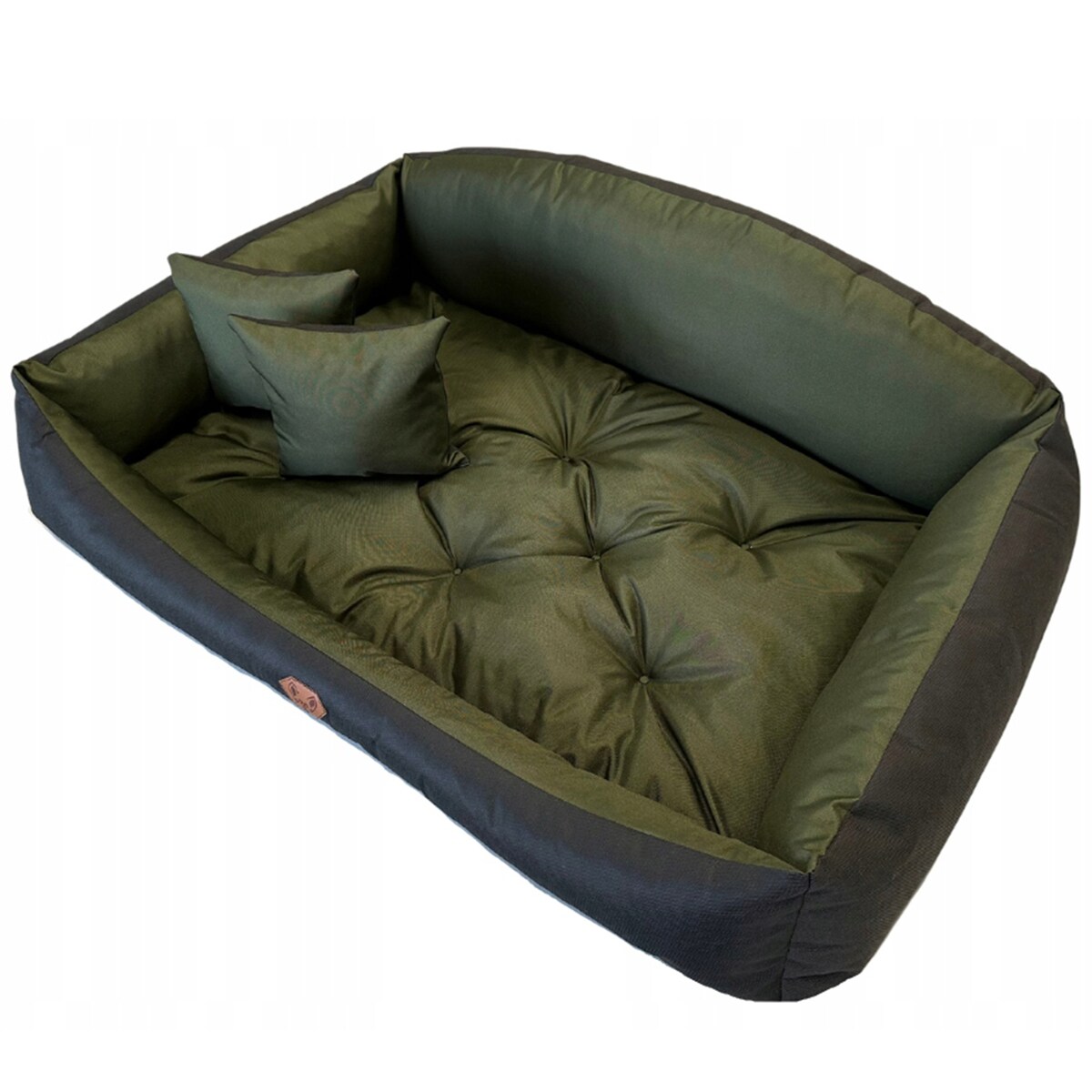 Legowisko Dla Psa Kanapa Posłanie Muszla 115X95 Cm Wodoodporne Poduszki Pikowane Zielone