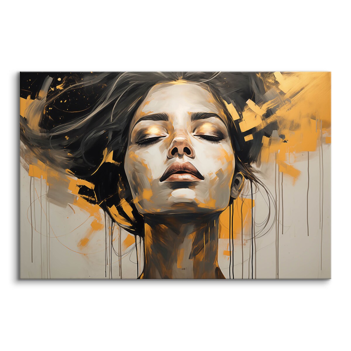 Obraz Ścienny Do Salonu Abstrakcja Kobiecy Portret Styl Glamour 120x80cm