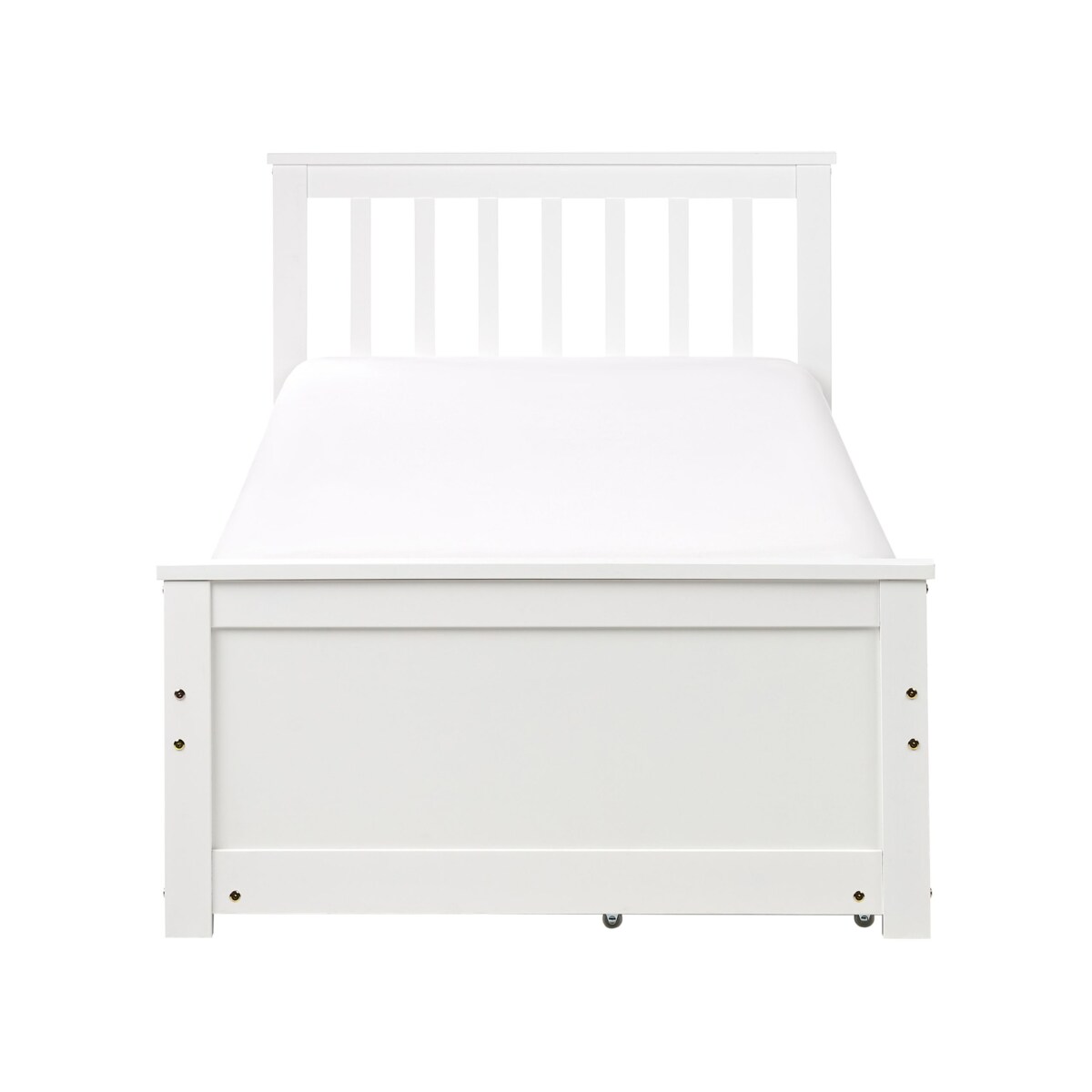 Łóżko ze schowkiem OLENDON 90 x 200 cm Z miejscem do przechowywania Drewno Biały