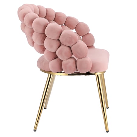 Krzesło welurowe tapicerowane BELLA różowe