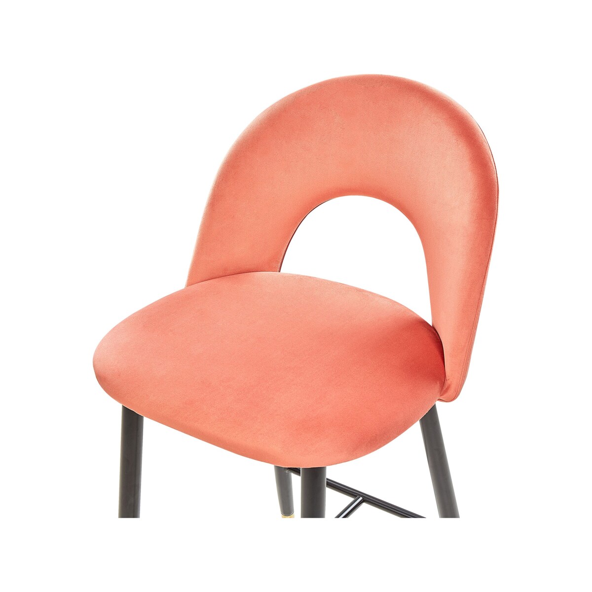 Zestaw 2 krzeseł barowych welurowy koralowy FALTON