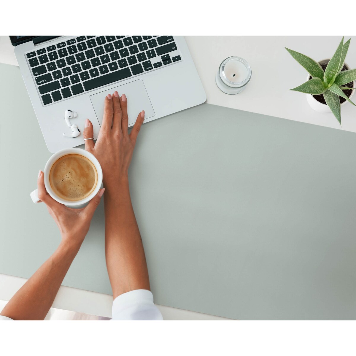 Zielona mata na biurko Kolor Jasnozielony, 120x60 cm