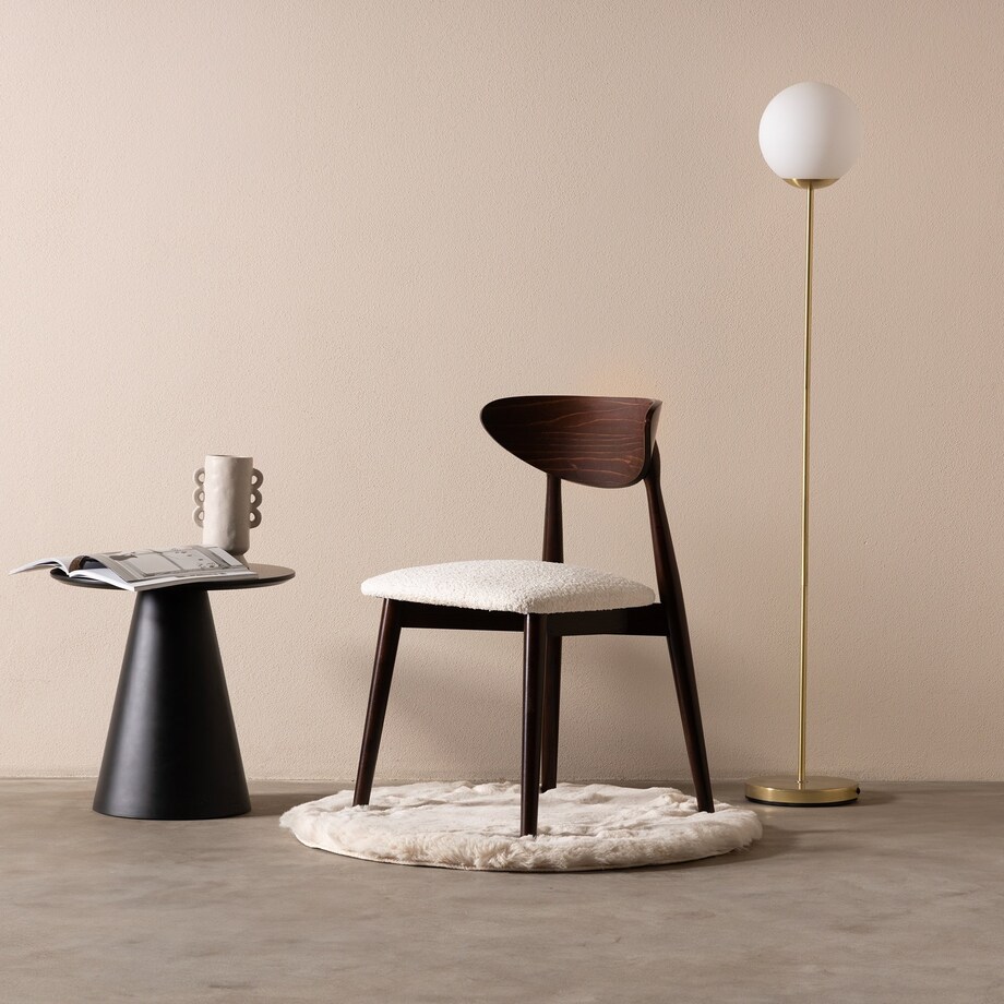 Krzesło drewniane do jadalni 80x45x45 cm białe/orzech OLBIA-III