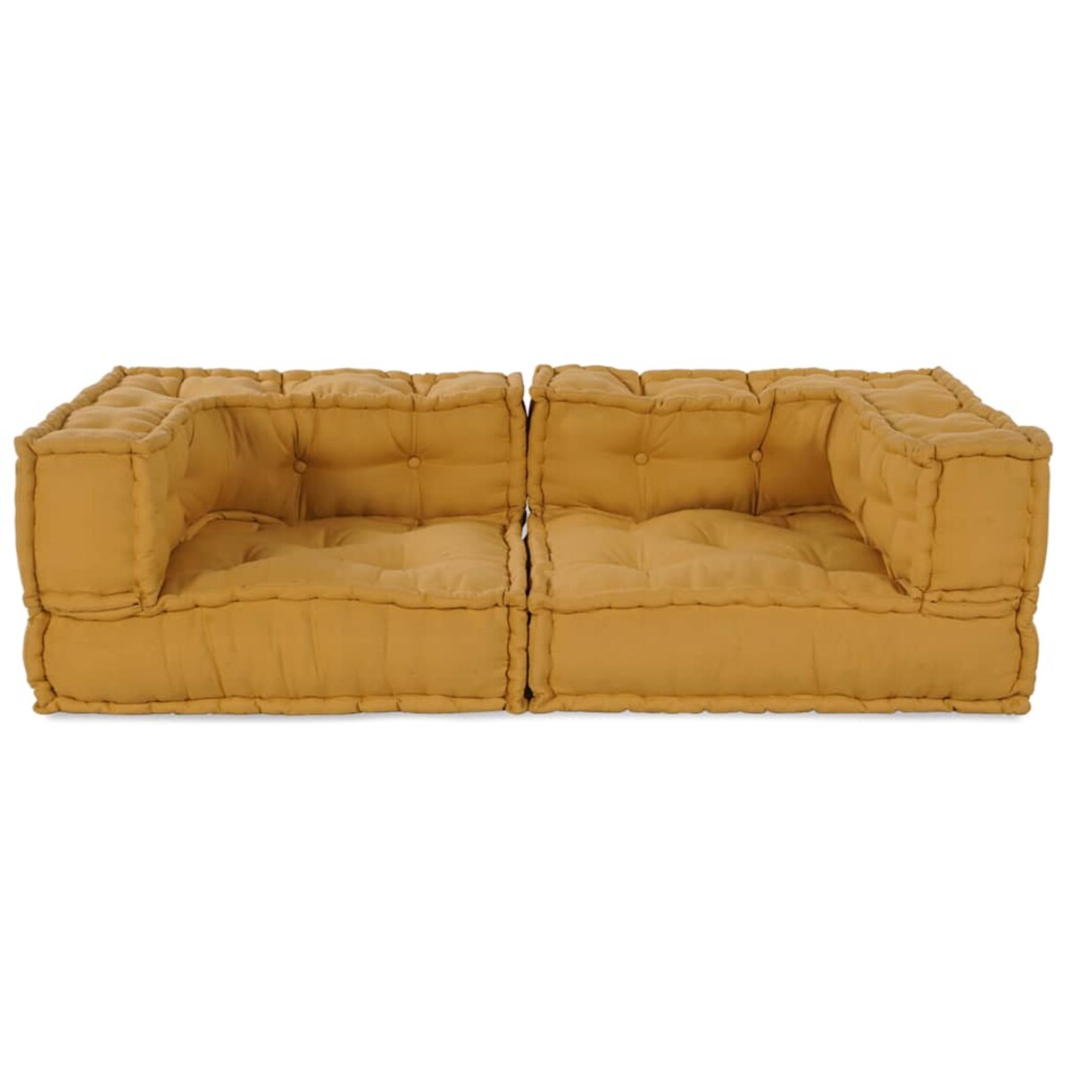 vidaXL 2-osobowa sofa modułowa, żółty, 140x70x36, tkanina