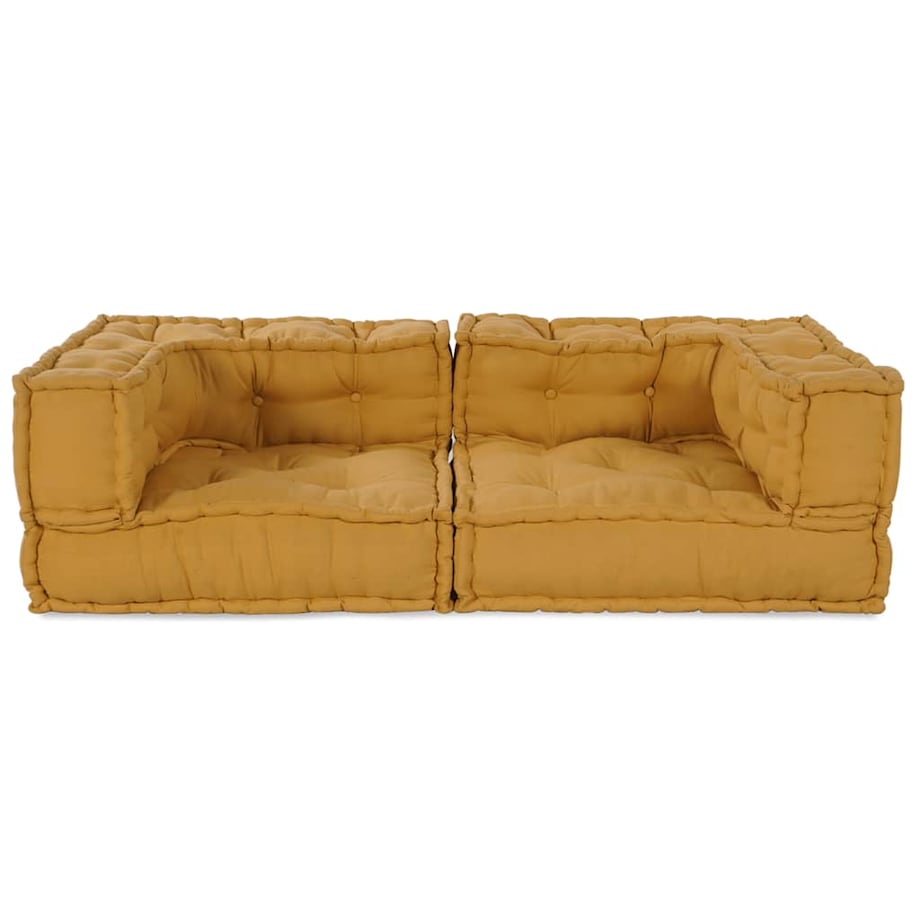 vidaXL 2-osobowa sofa modułowa, żółty, 140x70x36, tkanina
