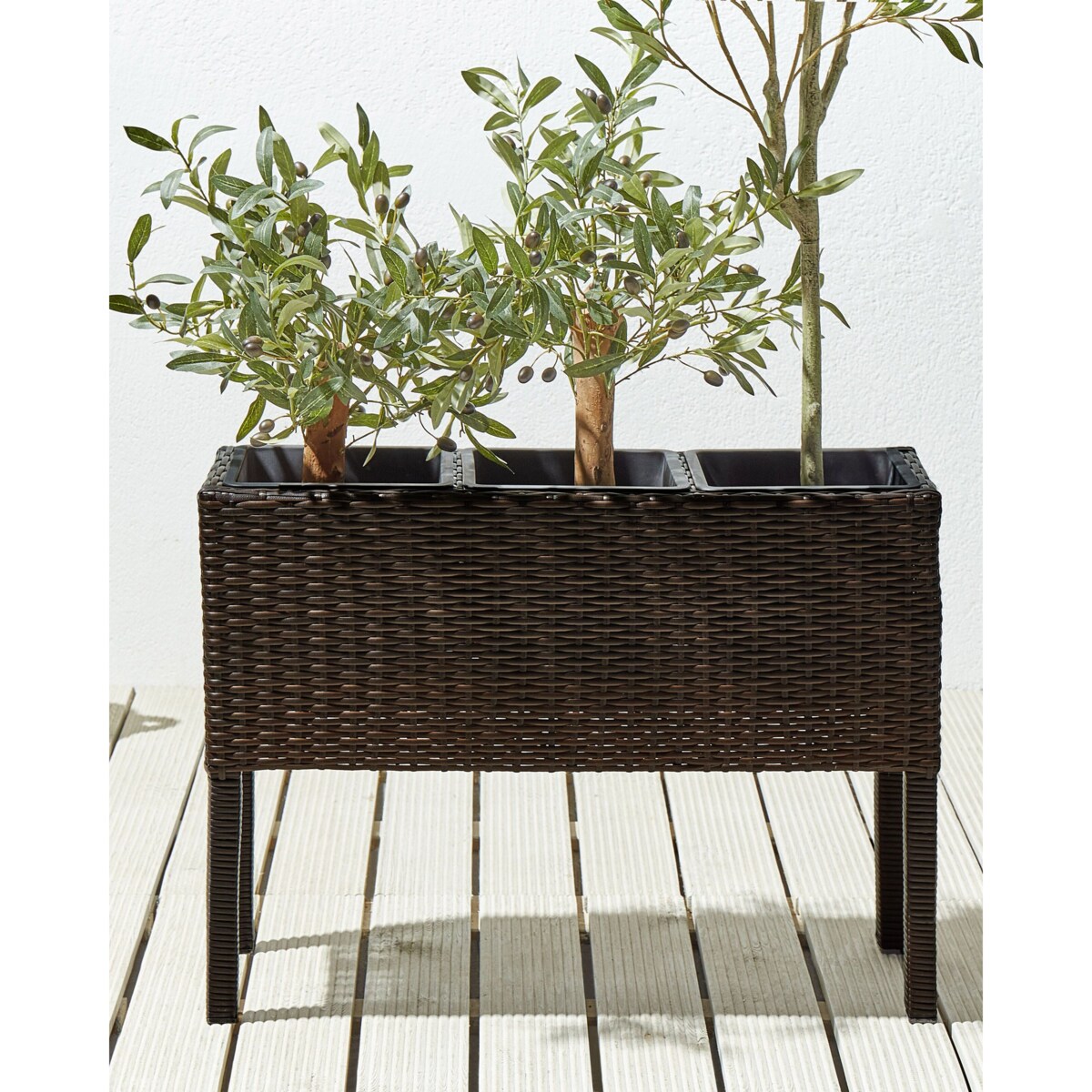 Donica kwietnik z technorattanu brązowa CARAGANA