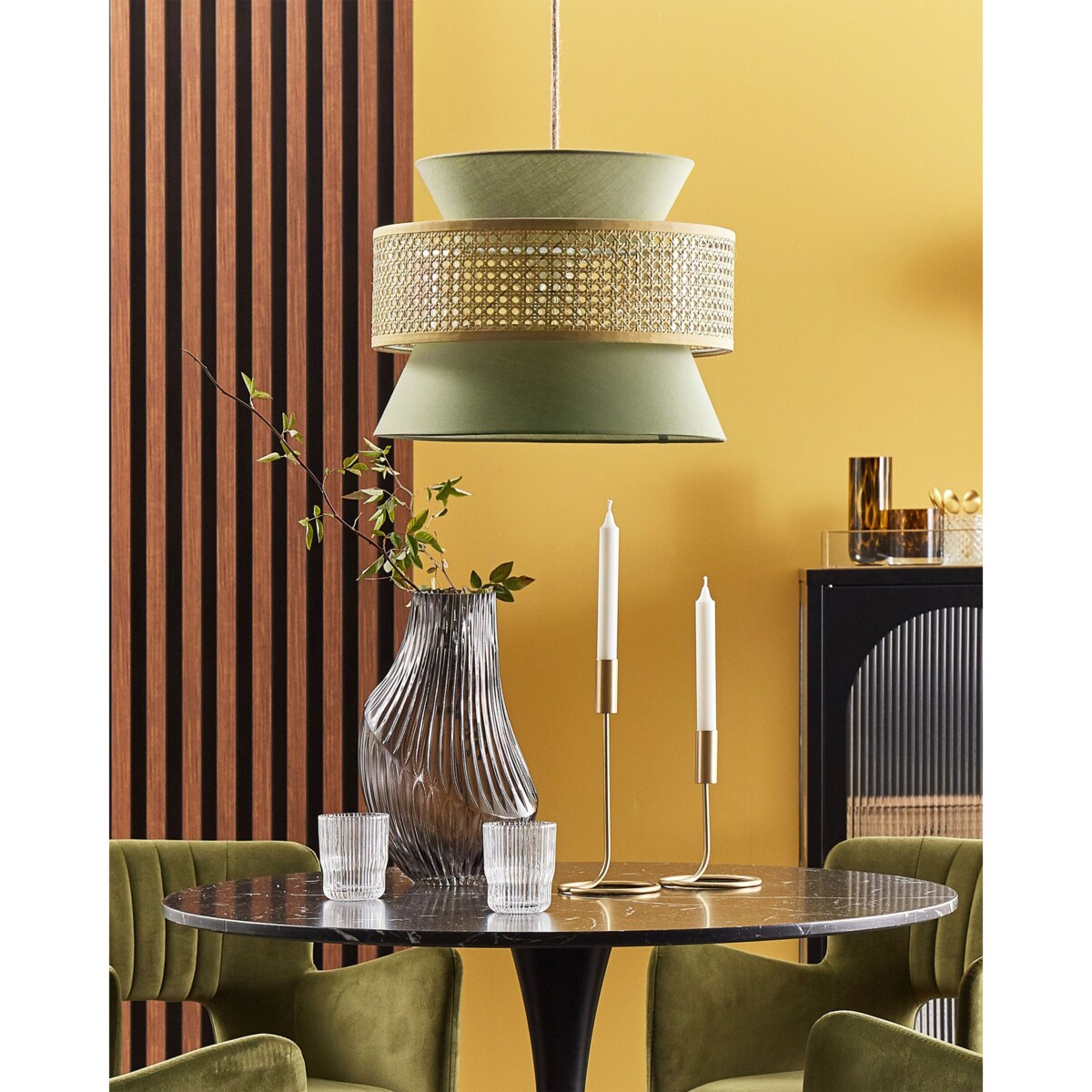 Lampa wisząca LUYANO Rattan Jasnozielony