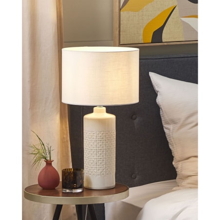 Lampka nocna ceramiczna biała ANSEBA