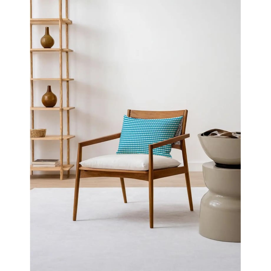 Poduszka świąteczna - błękitna kratka