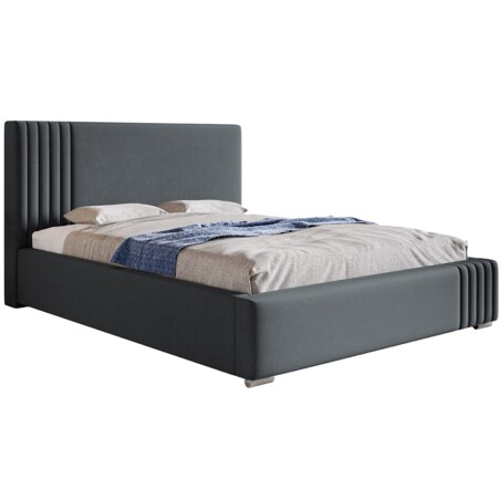 Łóżko sypialniane 200x200 BEN 13 z pojemnikiem- grafitowe