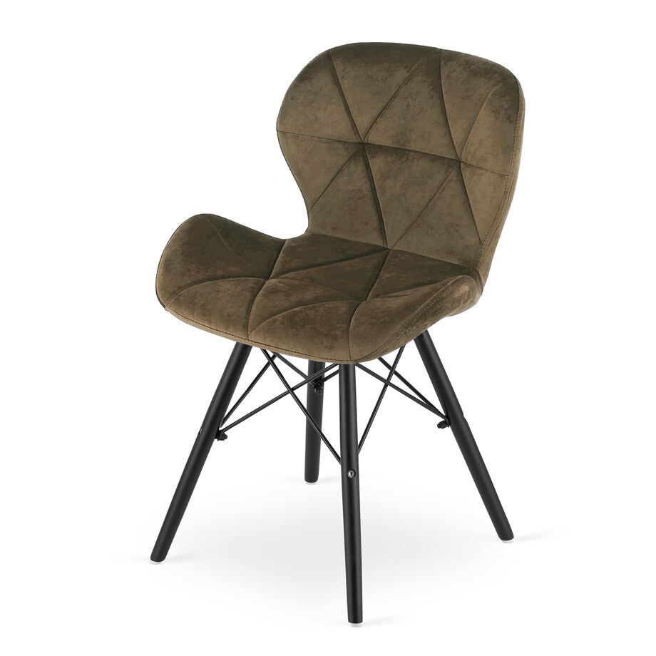 Krzesło Lago Ekoskóra ergonomiczne nowoczesny design - Brąz / Nogi Czarne