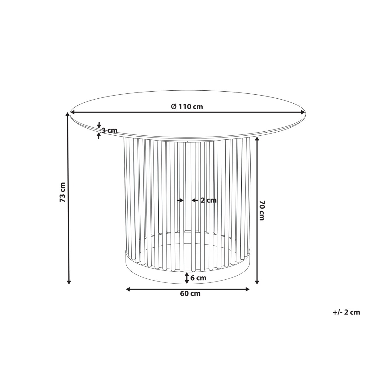 Stół do jadalni BOYLE Dąb jasny 110 cm