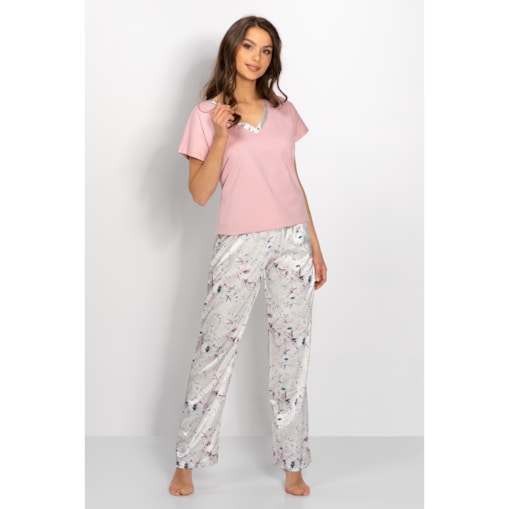 Piżama SPA Garden Pink-Grey, L