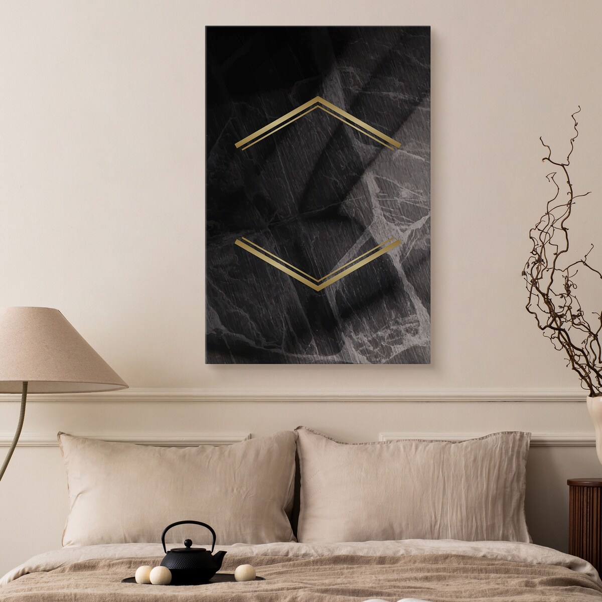 Obraz Abstrakcyjny Czarny Marmur 30x40cm