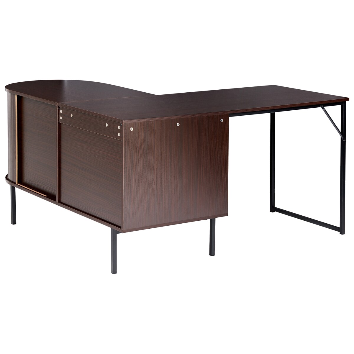 Biurko narożne SOLARI 140 cm 140 cm Ciemnobrązowy