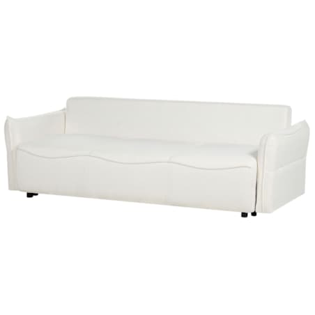 Sofa rozkładana z pojemnikiem boucle biała KRAMA