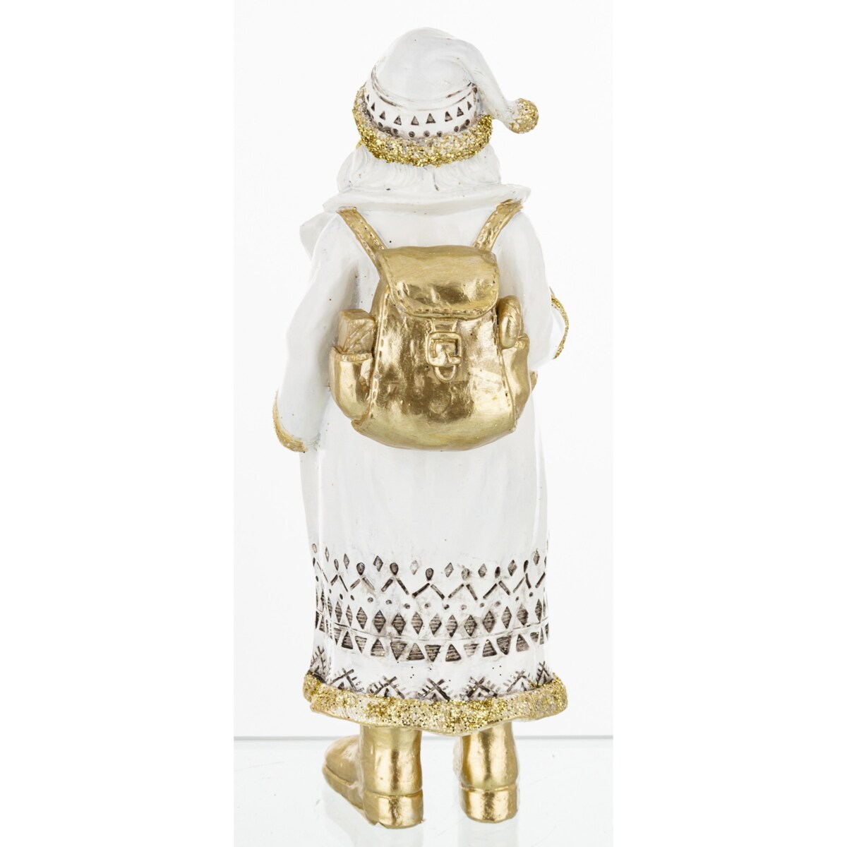 Elegancki Mikołaj w złotych butach 20,5x7,5x7 cm