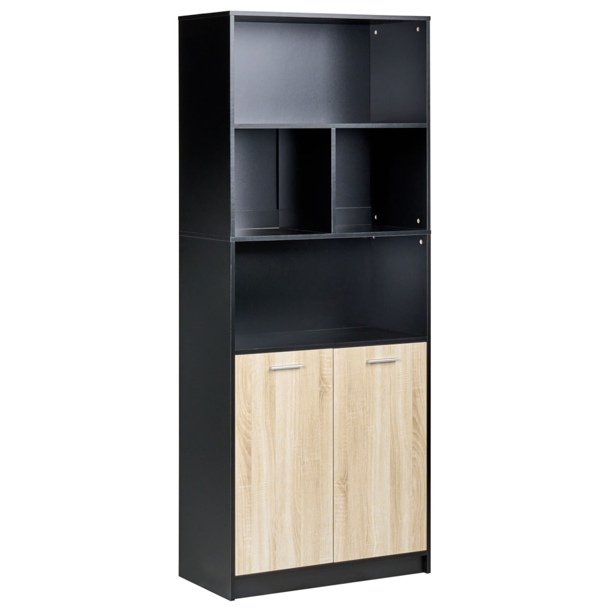 Regał 2-drzwiowy ZEHNA Brązowy/ czarny