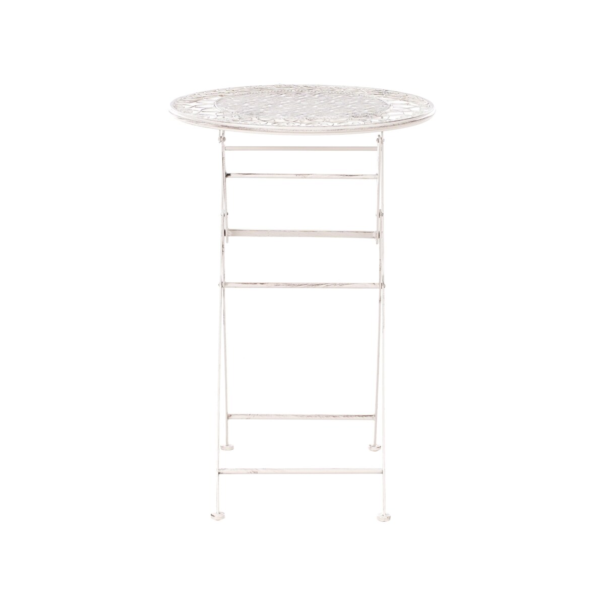 Stolik ogrodowy barowy metalowy 60 cm beżowy TRIESTE