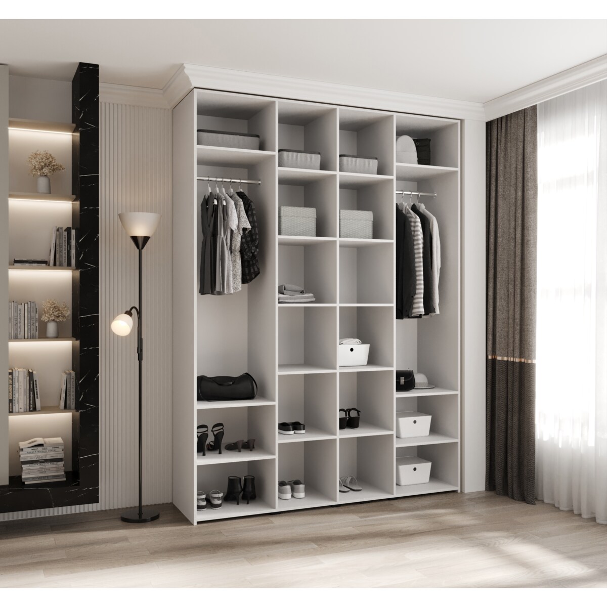 Szafa czterodrzwiowa Como 1 180 gł.50 biały+złoty