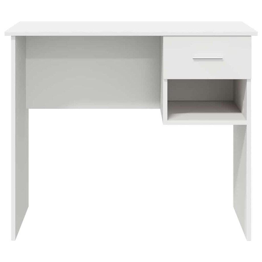 vidaXL Biurko z półką Biały 90 x 49.5 x 75 cm Materiał drewnopochodny