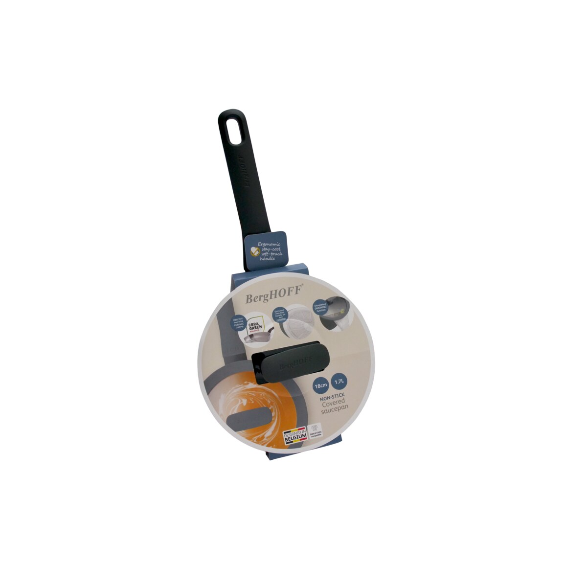 Rondel z pokrywką z powłoką non-stick czarny 18 cm