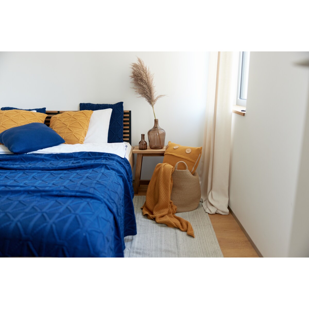 Narzuta brytyjska granatowa, 220 x 240 cm, La Manta