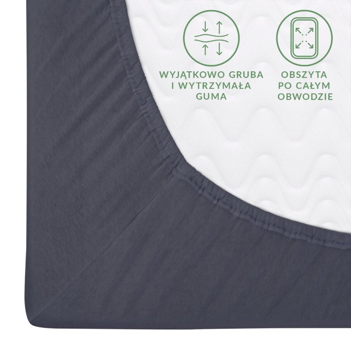 Prześcieradło z bawełny jersey z gumką 120x200 kolor Antracyt