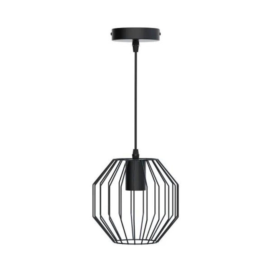 metalowa lampa wisząca loftowa e27 czarna