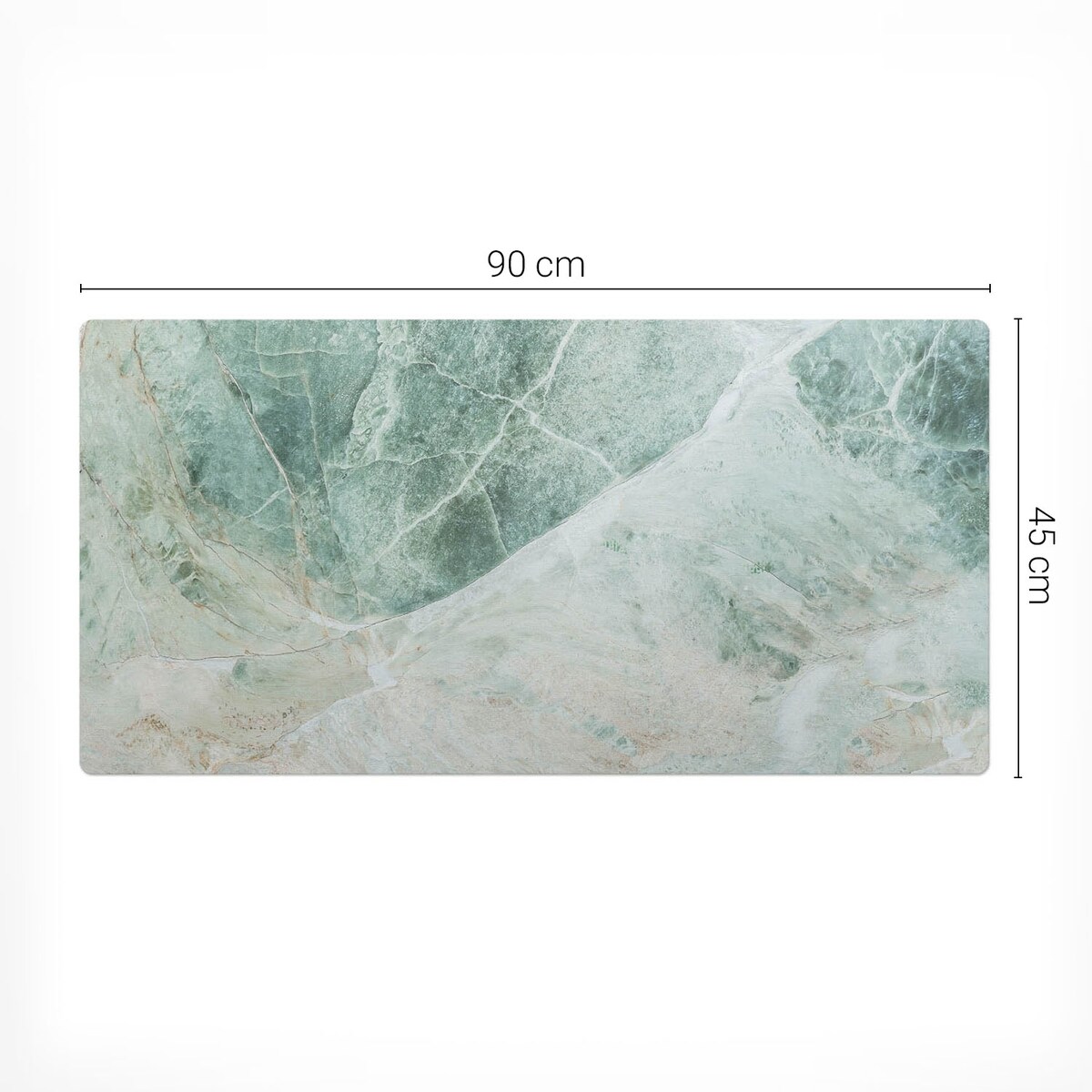 Zielona mata na biurko Marmurowy wzór natury, 90x45 cm