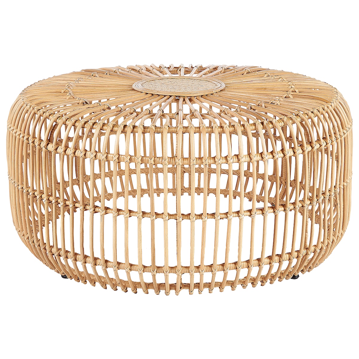 Stolik kawowy ogrodowy RANDAZZO 85 cm 85 cm Rattan Jasnobrązowy