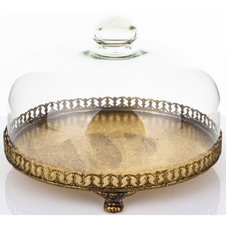 Taca patera okrągła z kloszem 17x25x25 cm OMBRA