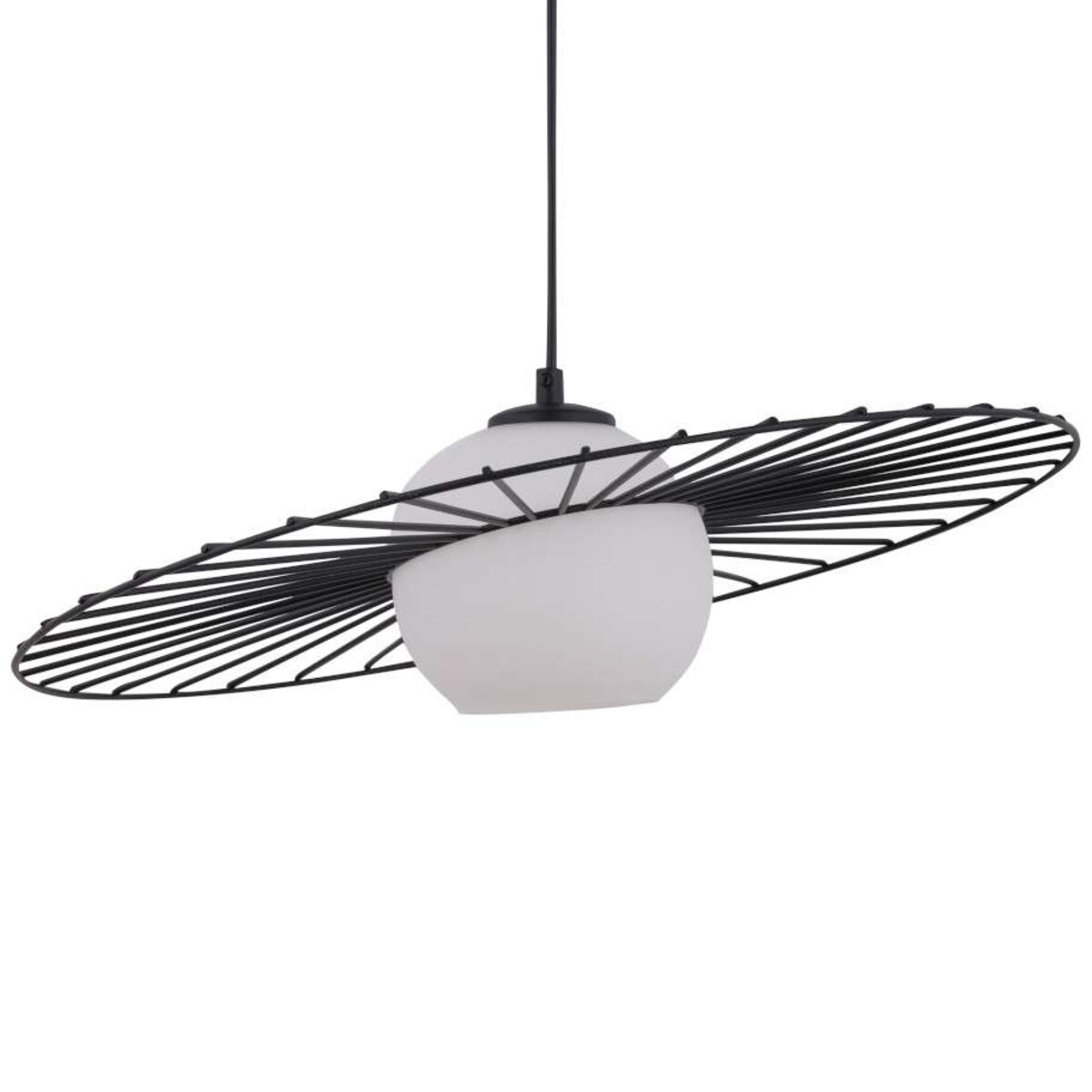LAMPA wisząca SOL 32181 Sigma metalowa OPRAWA druciana ZWIS modernistyczny szklana kula ball czarna biała
