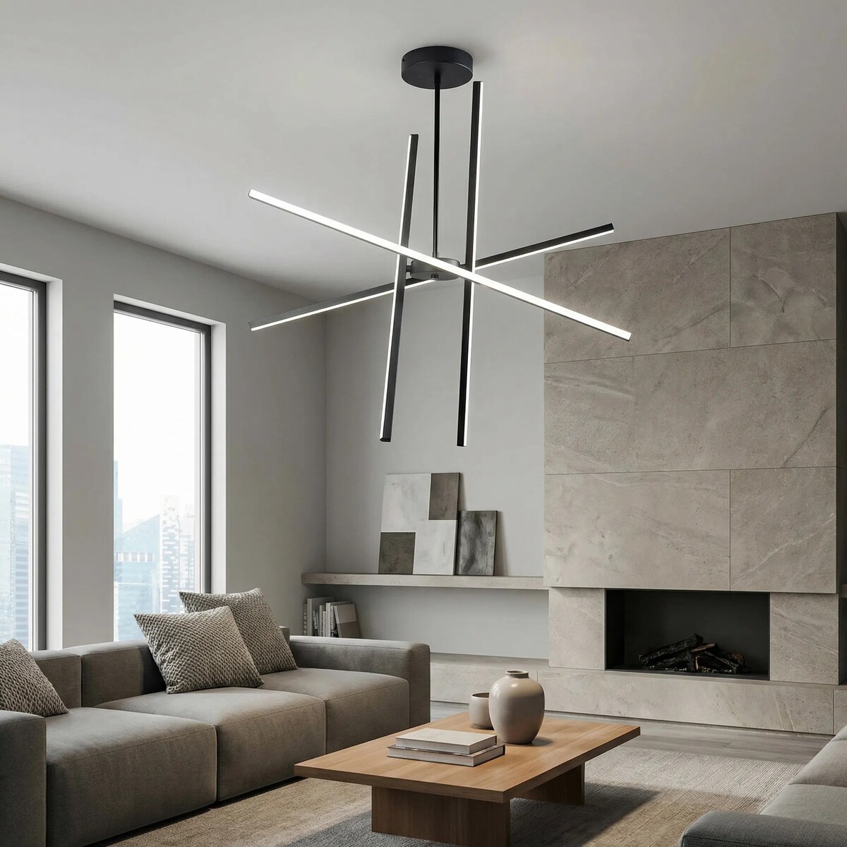 Lampa Sufitowa App1929-Cp Black Led Czarny, Metal, Tworzywo Sztuczne