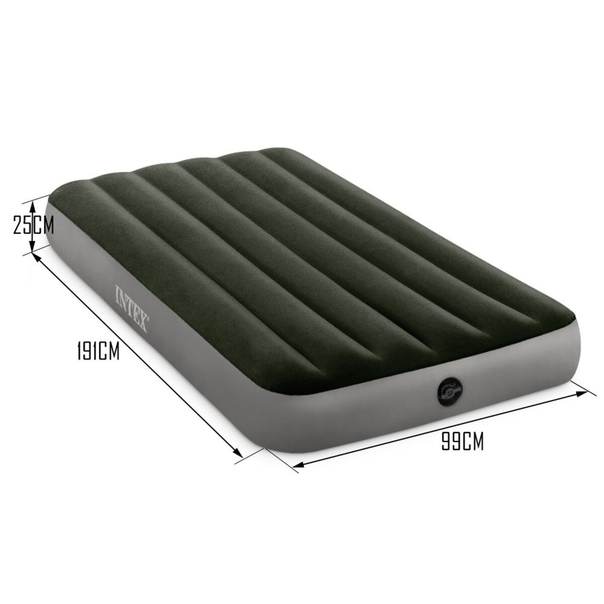 Materac welurowy 191x99x25 cm z pompką INTEX