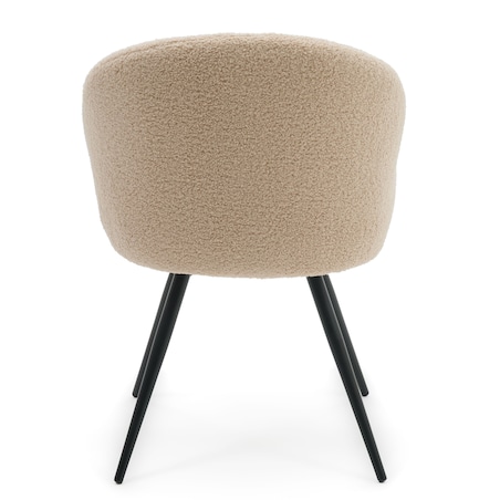 Krzesło tapicerowane obrotowe boucle teddy do salonu MODENA ciemnobeżowe